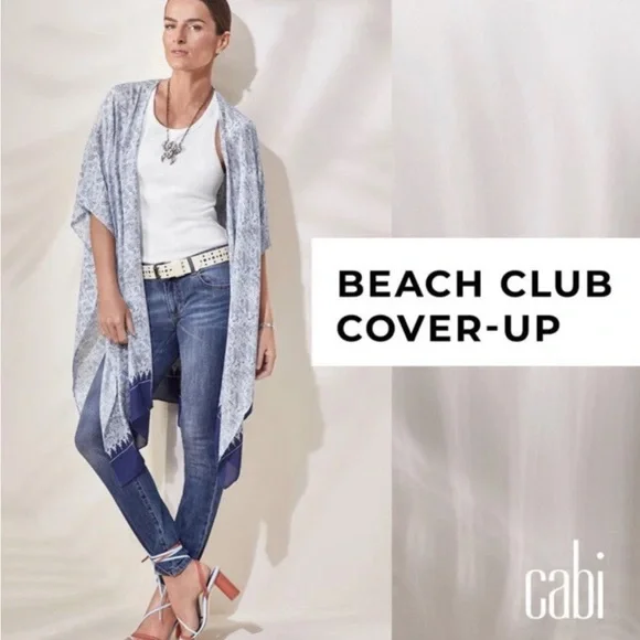NWT CABI Beach Club Cover Up in Playa Print. Tropical. Cruise wear. Kimono - Picture 3 of 15